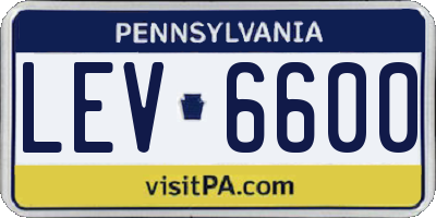PA license plate LEV6600