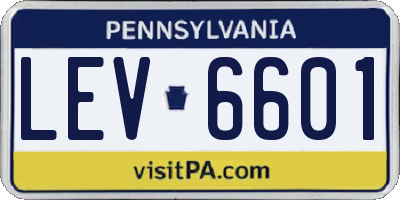 PA license plate LEV6601