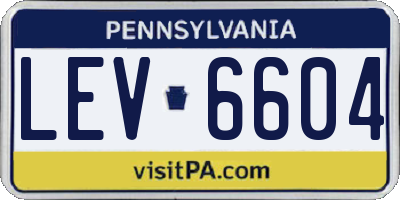 PA license plate LEV6604