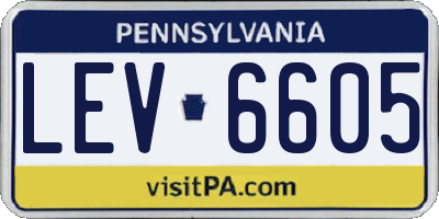 PA license plate LEV6605