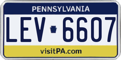 PA license plate LEV6607