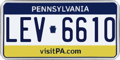 PA license plate LEV6610