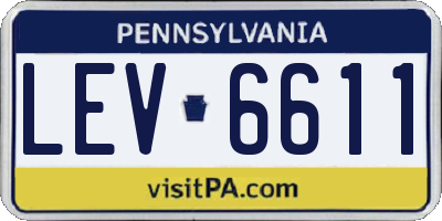 PA license plate LEV6611