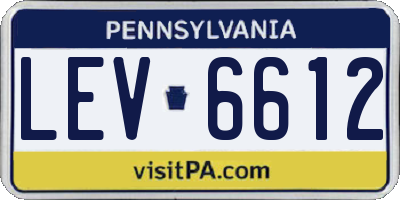 PA license plate LEV6612
