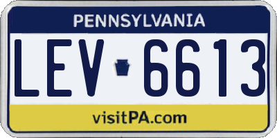 PA license plate LEV6613