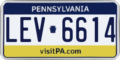 PA license plate LEV6614