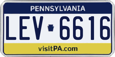 PA license plate LEV6616