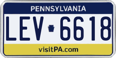 PA license plate LEV6618