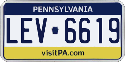 PA license plate LEV6619