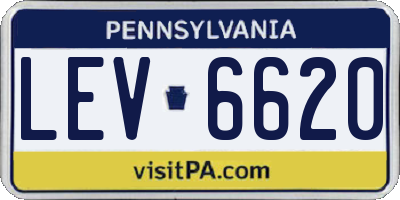 PA license plate LEV6620