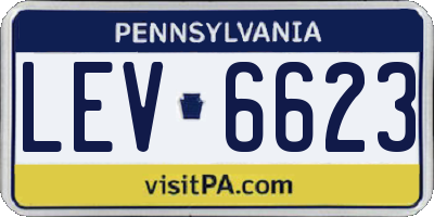 PA license plate LEV6623