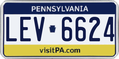 PA license plate LEV6624