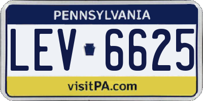 PA license plate LEV6625