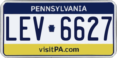 PA license plate LEV6627
