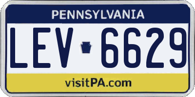 PA license plate LEV6629