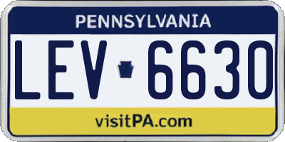 PA license plate LEV6630