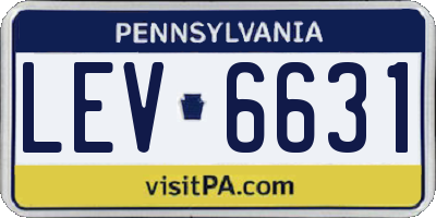 PA license plate LEV6631