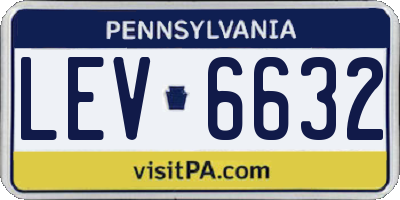 PA license plate LEV6632