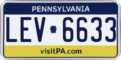 PA license plate LEV6633