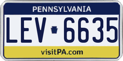 PA license plate LEV6635