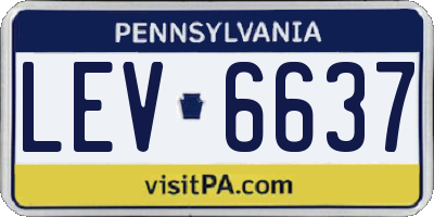 PA license plate LEV6637