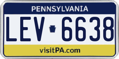 PA license plate LEV6638