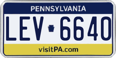 PA license plate LEV6640