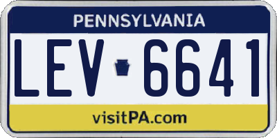 PA license plate LEV6641