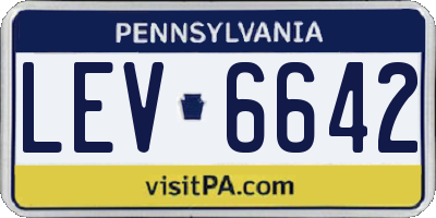 PA license plate LEV6642
