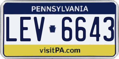 PA license plate LEV6643