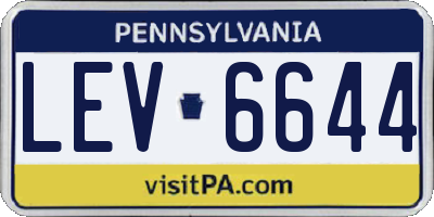 PA license plate LEV6644