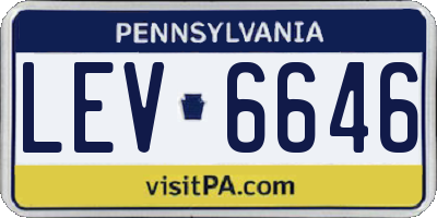 PA license plate LEV6646