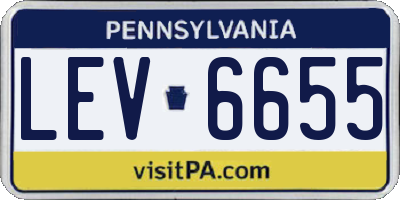 PA license plate LEV6655