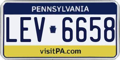 PA license plate LEV6658