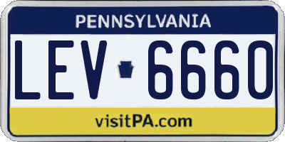 PA license plate LEV6660