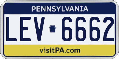 PA license plate LEV6662