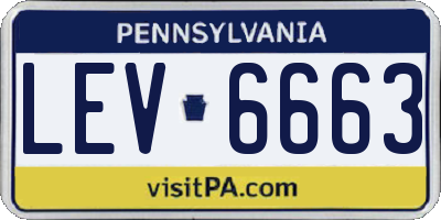 PA license plate LEV6663