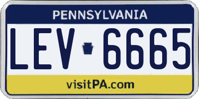 PA license plate LEV6665