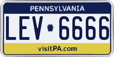 PA license plate LEV6666