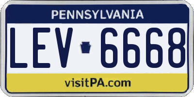 PA license plate LEV6668