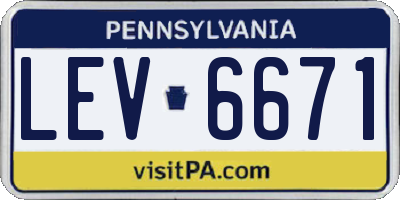 PA license plate LEV6671