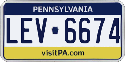 PA license plate LEV6674