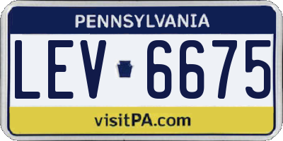 PA license plate LEV6675