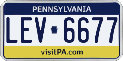 PA license plate LEV6677