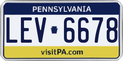 PA license plate LEV6678