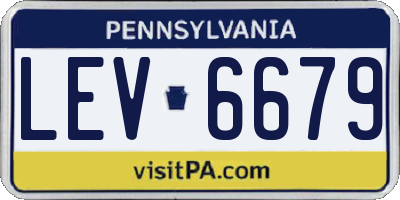 PA license plate LEV6679