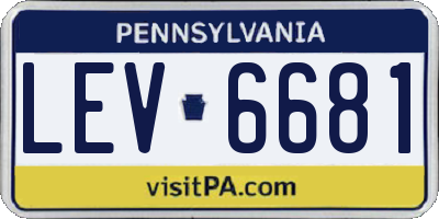 PA license plate LEV6681