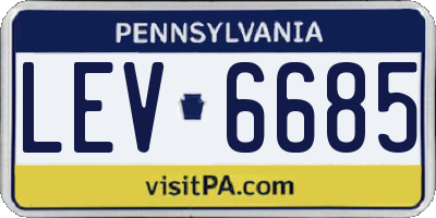 PA license plate LEV6685