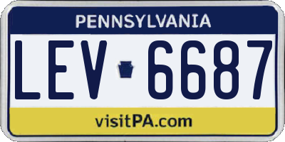 PA license plate LEV6687