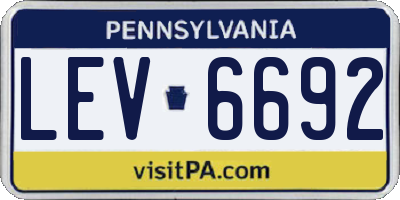 PA license plate LEV6692
